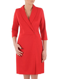 Czerwona sukienka z kopertowym dekoltem 37604