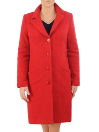 Czerwony, wełniany płaszcz z dodatkiem kaszmiru 31683
