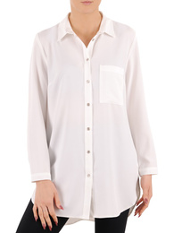 Długa biała koszula damska 37375