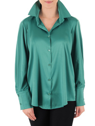 Zielona koszula damska plus size z satyny 38280