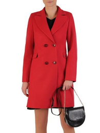 Dwurzędowy płaszcz damski w kolorze czerwonym 28524