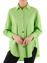 Zielona koszula damska z ozdobnymi guzikami 38134