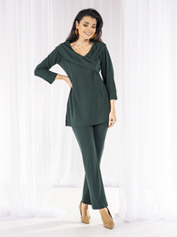 Zielony komplet damski, elegancka tunika ze spodniami 37438